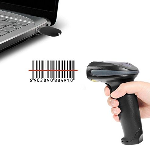 Esky Barcode Scanner with Stand, Wired Handheld Bar Code Scanner with  Adjustable Stand, Automatic 1D USB Laser Scanner Support Windows/Mac/Linux  for